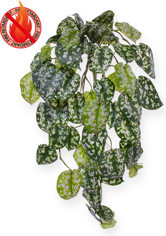 Scindapsus Pictus deluxe kunst hangplant 70cm - FR - brandvertragend