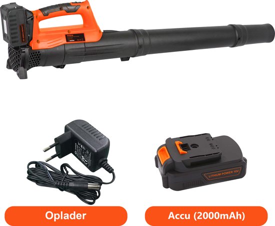 Kibani accu bladblazer 18V - grote mondopening - blaassnelheid 150km/h - bladblazer accu - bladblazer met accu en oplader - bladblazer elektrisch - bladblazers