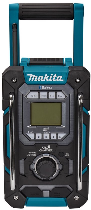 Makita DMR301 bouwradio met laadfunctie FM DAB/DAB+ Bluetooth voor 18V LXT en 12V CXT accus